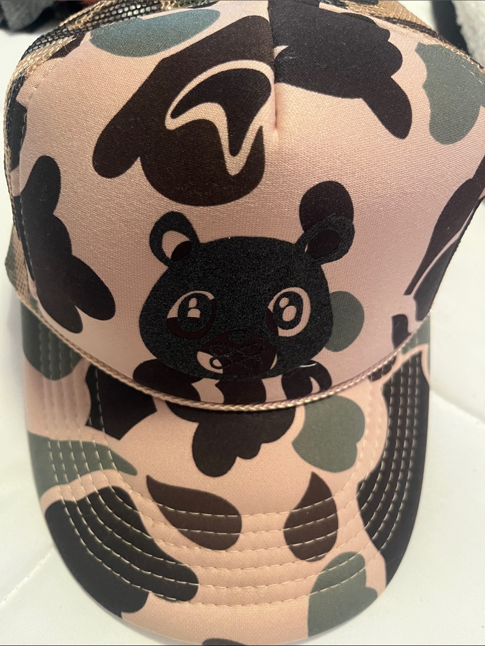 Camo Bear Adjustable Trucker Hat New